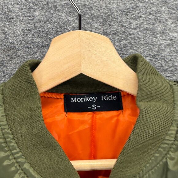 New Monkey Ride Windbreaker Jacket Women S Small Green Full Zip Long Sleeve - Picture 3 of 8